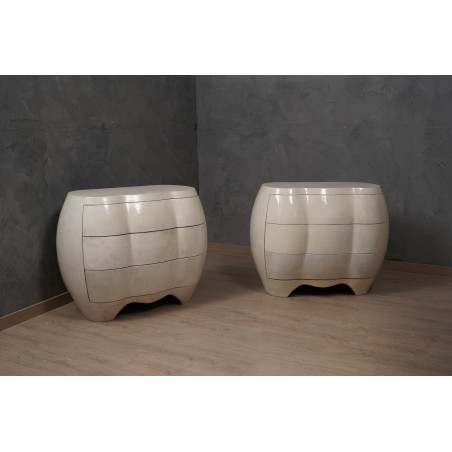 C 133 Comò in pelle di pergamena, 1980