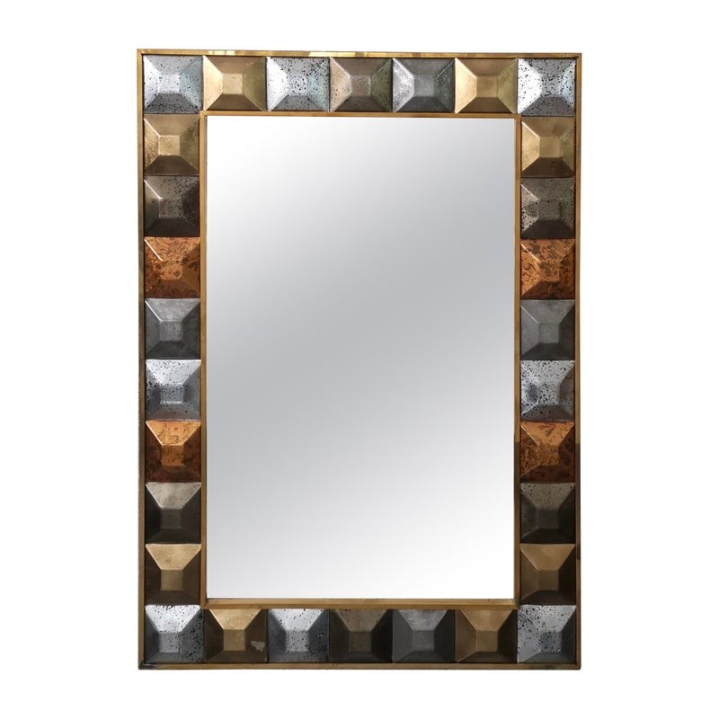 SP 58 Specchio in vetro artistico di Murano e ottone