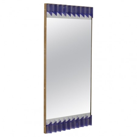 SP 55 Specchio in vetro di Murano color pervinca e ottone, 1990