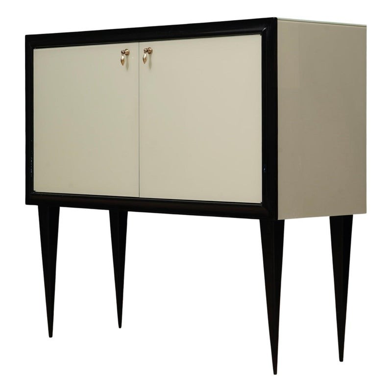 CR 195 Credenza in Vetro Laccato Color Crema, 1950
