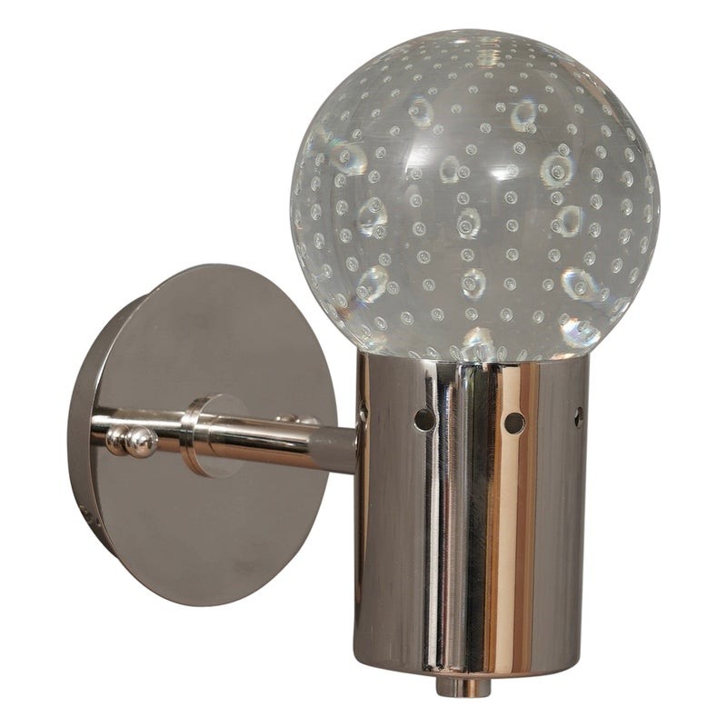 AP 123 Appliques in acciaio e vetro artistico di Murano, 1980