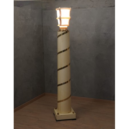 PI 37  Piantana Art Déco in vetro artistico di Murano e ottone, 1940