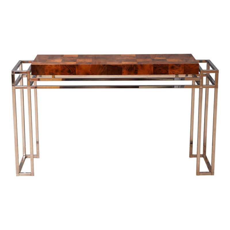 CO 55 Aldo Tura consolle Cromo e legno, 1970