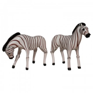 V 19 Sculture in vetro di Murano bianco e nero, 1980