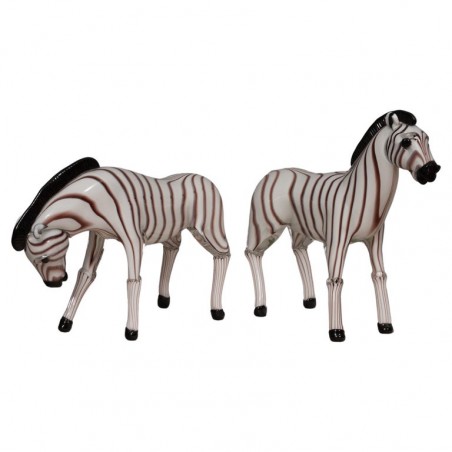 V 19 Sculture in vetro di Murano bianco e nero, 1980