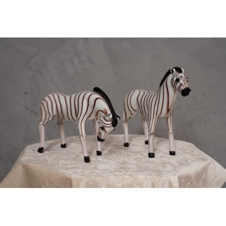 V 19 Sculture in vetro di Murano bianco e nero, 1980