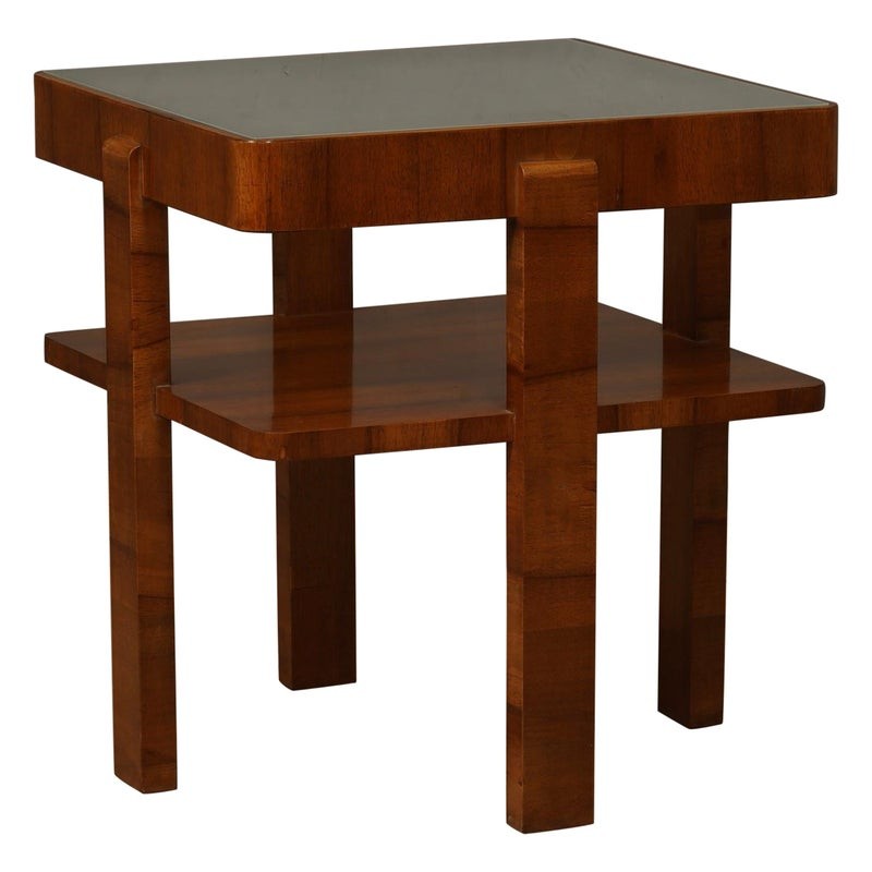 T 195 Tavolino quadrato in legno di noce, anni '60