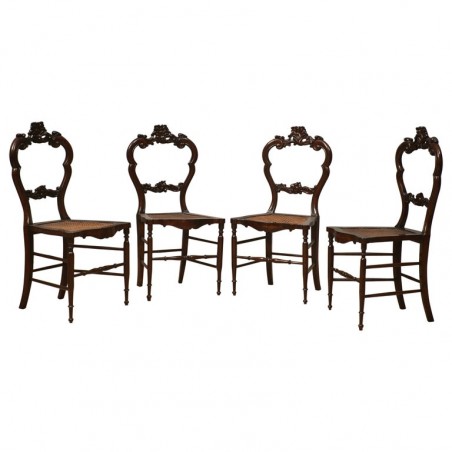 SD 91 Sedie Luigi Filippo in noce e paglia di Vienna Italia, 1940