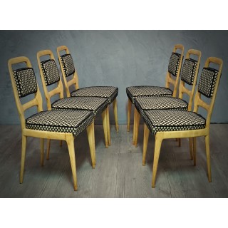 SD 57 Gruppo di sei sedie in legno di acero, 1950