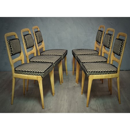 SD 57 Gruppo di sei sedie in legno di acero, 1950