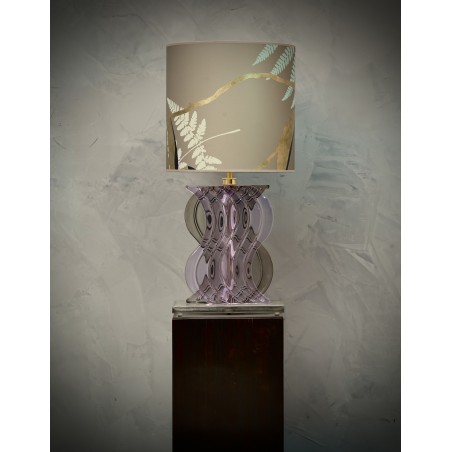 LT 117 Lampada da Tavolo Mid-Century in Vetro Soffiato Colore Pervinca di Murano, 1980
