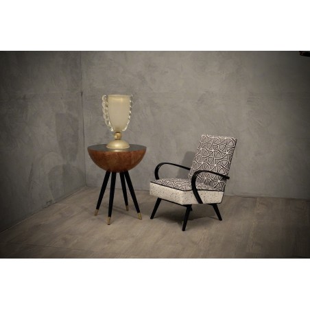 P 144 Poltrone italiane della metà del secolo in velluto bianco e legno di faggio, 1950