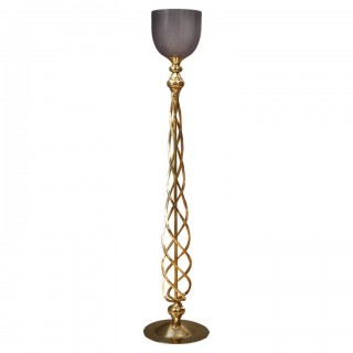 PI 169 Piantana in vetro di Murano e ottone, 1970