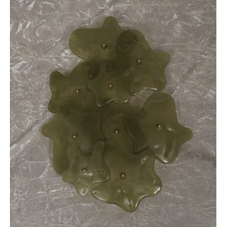 AP 129 Applique in vetro artistico di Murano e ottone color verde, 2000