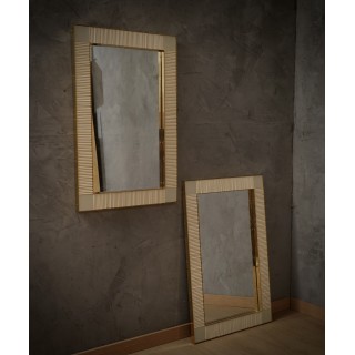 SP 73 Specchio in vetro di Murano color crema e ottone, 2000