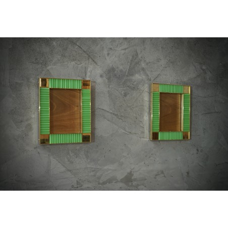 V 45 Cornice Porta Foto in vetro di Murano e Ottone, 2000