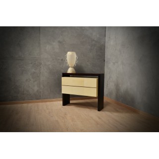 Cassettiere italiane MidCentury in macassar e pergamena, 1980