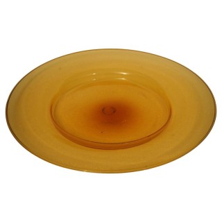 V 47 Piatto rotondo in vetro color arancio Cappellin Murano, 1920