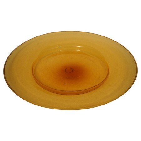 V 47 Piatto rotondo in vetro color arancio Cappellin Murano, 1920