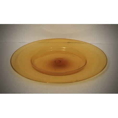 V 47 Piatto rotondo in vetro color arancio Cappellin Murano, 1920