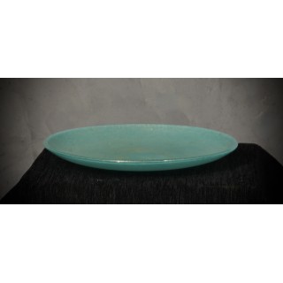 V 49 Piatto in vetro di Murano color azzurro cielo di Barovier & Toso, 1980