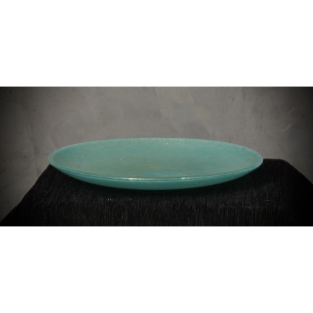 V 49 Piatto in vetro di Murano color azzurro cielo di Barovier & Toso, 1980