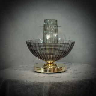 LT 131 Lampada in vetro artistico di Murano colore fumè, 1980