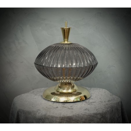 LT 129 Lampada metà in vetro artistico di Murano colore fumè, 1980