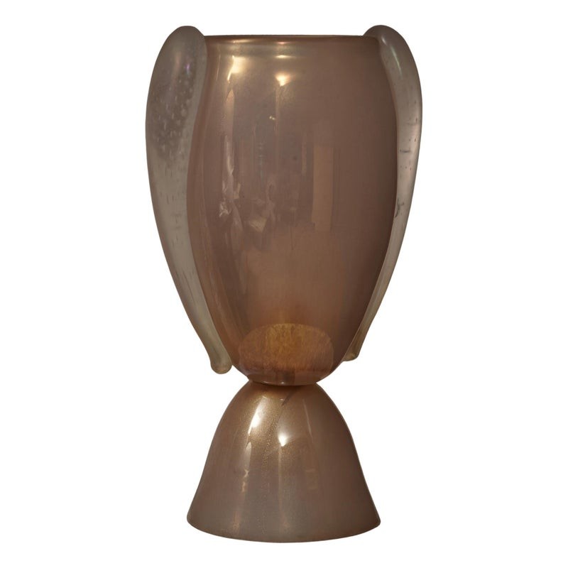 LT 154 Lampada in vetro soffiato rosa di Murano di Barovier & Toso, 1980