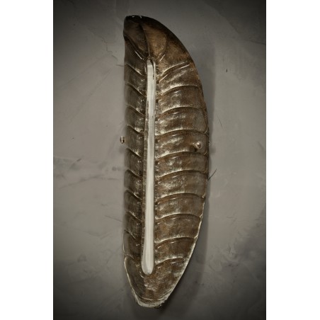 AP 113 Applique in vetro artistico di Murano bianco e argento, 1970