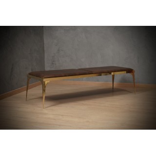 P 150 Panchetta italiana in ottone e pelle marrone, 1970