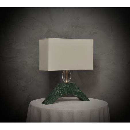 LT 137 Lampada da tavolo in marmo verde india e vetro di Murano