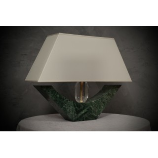 LT 135 Lampada da tavolo in marmo verde india e vetro di Murano