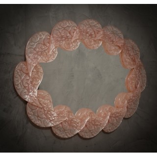 SP 58 Specchio ovale in vetro artistico rosa di Murano e ottone