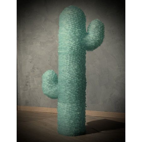 PI 55 Piantana in Vetro di Murano Cactus Art di Colore Verde Acqua, 1970