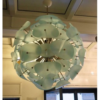 L65  Lampadario sputnik  in vetro di murano e ottone