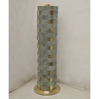 PI 48  Coppia di piantane in vetro e ottone.