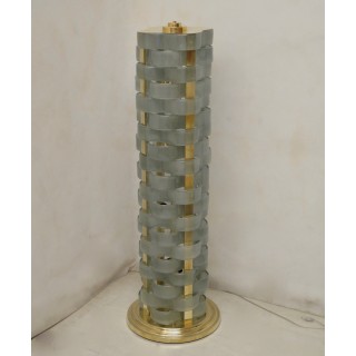 PI 48  Coppia di piantane in vetro e ottone.