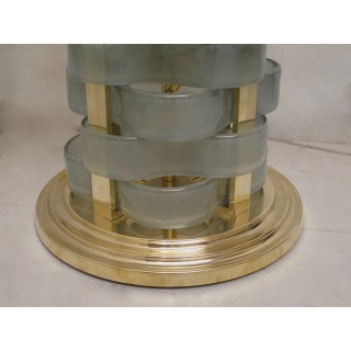 PI 48  Coppia di piantane in vetro e ottone.