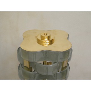 PI 48  Coppia di piantane in vetro e ottone.