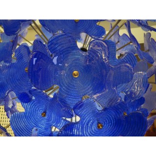 L 72   lampadario  Sputnik in vetro di Murano color blu