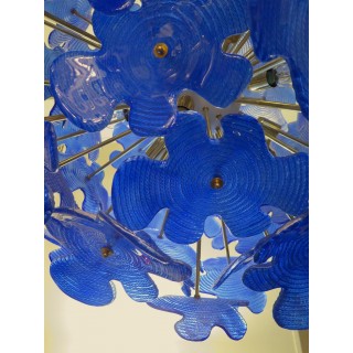 L 72   lampadario  Sputnik in vetro di Murano color blu