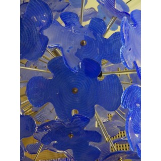 L 72   lampadario  Sputnik in vetro di Murano color blu