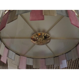 L 77   Lampadario dalla forma circolare in vetro di murano