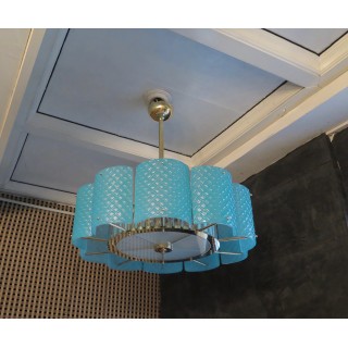 L 78  Lampadario in vero di Murano e ottone