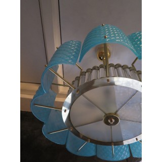 L 78  Lampadario in vero di Murano e ottone