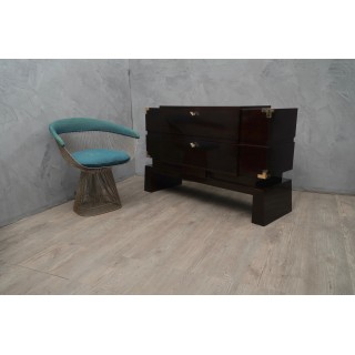 C104 Cassettone lastronato in mogano tinto nero