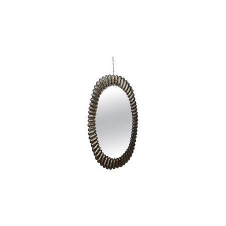 SP 33 Coppia di specchi dalla forma ovale in vetro di Murano color argento