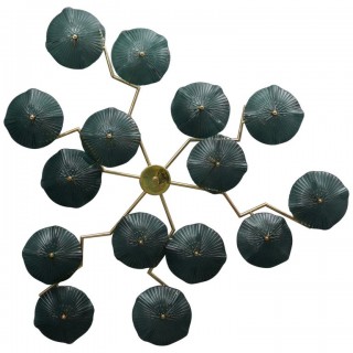 AP 102 Grande scultura di Murano in ottone e vetro color verde