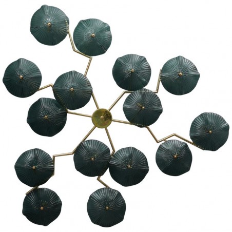 AP 102 Grande scultura di Murano in ottone e vetro color verde